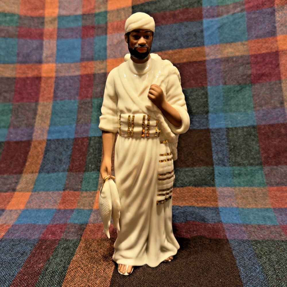 Lenox Fisherman  Oh Holy Night Nativity Set Ebony African American Figurine